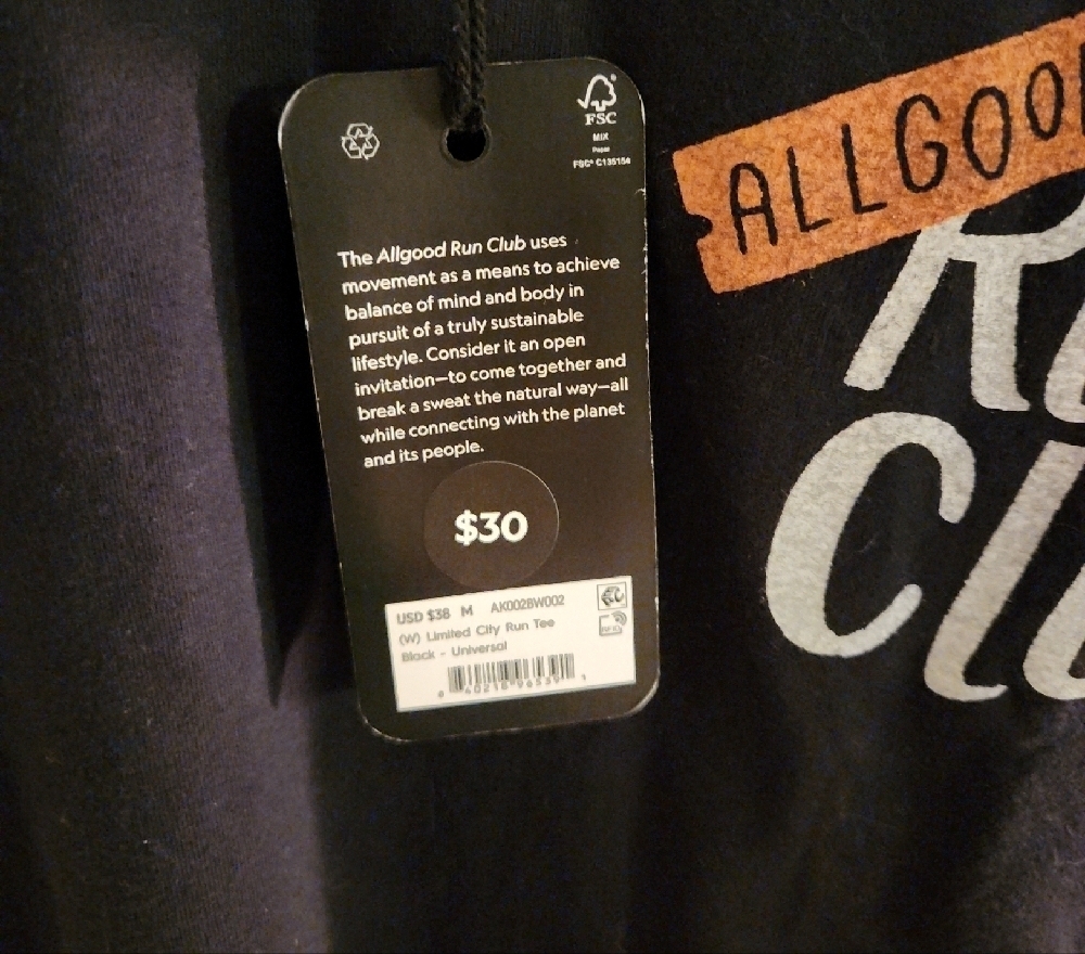 Allbirds Black Tee Women's Medium NWT - Picture 7 of 8